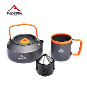Widesea Camping Koffie Pannenset Outdoor Servies Mok Koken Theepot Ketel Pot Filter Rack Cup Wandelen Accessoires Apparatuur Filter cup