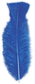 Widmann 50x Blauwe veren/sierveertjes decoratie/hobbymateriaal 17 cm