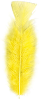 Widmann 50x Gele veren/sierveertjes decoratie/hobbymateriaal 17 cm