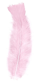 Widmann 50x Licht roze veren/sierveertjes decoratie/hobbymateriaal 17 cm