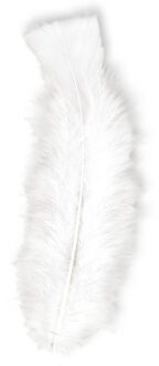 Widmann 50x Witte veren/sierveertjes decoratie/hobbymateriaal 17 cm