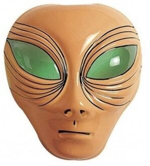 Widmann Alien gezichtsmasker bruin voor volwassenen - Verkleedmaskers