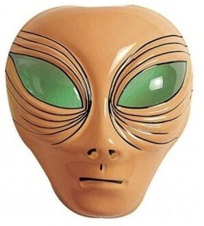 Widmann Alien verkleed masker bruin voor volwassenen
