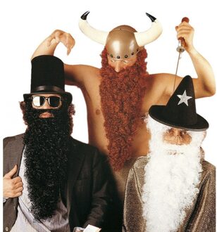 Widmann Baard met snor - zwart - lange baard - kabouter/tovenaar - Carnaval - Verkleed en thema feesten