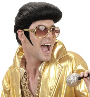 Widmann Bakkebaarden - zwart - kunststof - op te plakken - 70's - verkleed accessoires