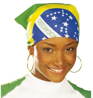 Widmann Bandana Braziliaanse vlag - 55 x 55 cm - Brazilie hoofddoek Multi