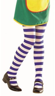 Widmann Blauw met wit gestreepte kinder panty