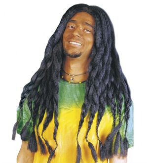 Widmann Bob Marley rasta heren verkleed pruik zwart