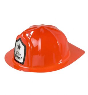Widmann Brandweer verkleed helm - rood - PVC - volwassenen - brandweerhelmen