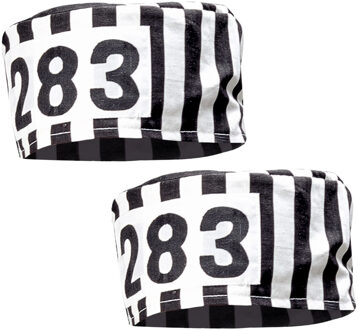 Widmann Carnaval verkleed Boevenmuts - 2x - petje - zwart/wit - voor volwassenen - Crimineel