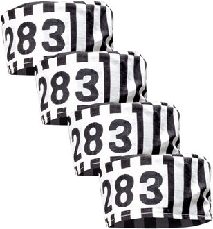 Widmann Carnaval verkleed Boevenmuts - 4x - petje - zwart/wit - voor volwassenen - Crimineel