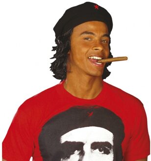 Widmann Carnaval/verkleed Muts met haar Che Guevara vrijheidsstrijder Zwart