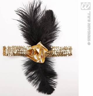 Widmann Charleston hoofdband goudkleurig met lovertjes voor vrouwen - Accessoires > Haar & hoofdbanden