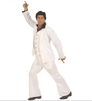 Widmann Disco fever verkleed kostuum/pak - wit 3-delig - voor heren - foute 60's party