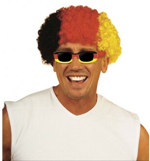 Widmann Duitsland supporters pruik - Afropruik - zwart / rood / geel - EK / WK landen Multi