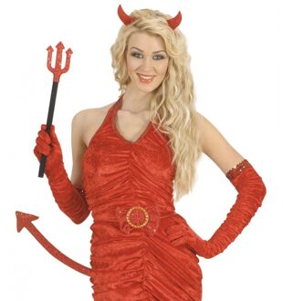 Widmann Duivel verkleed set met pailletten 3-delig Rood