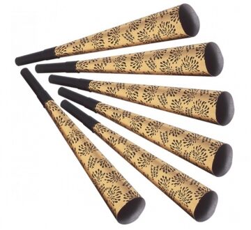 Widmann Feesttoeters Happy New Year - 6x - goud - 25 cm - oud en nieuw - toeters Goudkleurig