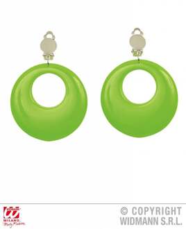Widmann Fluo groene oorbellen voor volwassenen - Accessoires > Sieraden