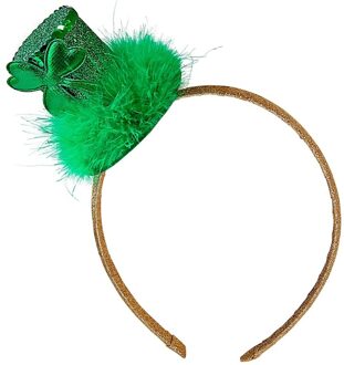 Widmann Haarband Sint Patricksday hoedje - groen - one size - textiel - leprechaun accessoire