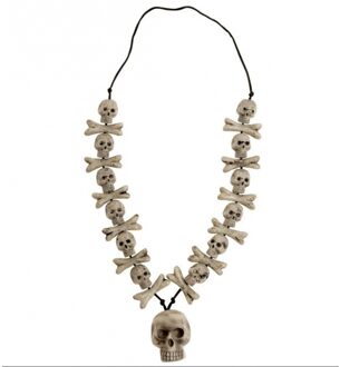 Widmann Halloween Doodshoofd kettingen - Verkleedketting Multikleur