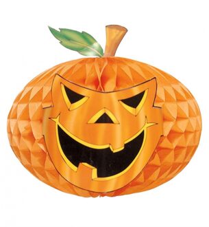 Widmann Halloween versiering pompoen honeycomb decoratie 30 cm Oranje