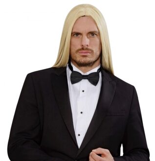 Widmann Heren verkleedpruik - Blonde lange stijle haren - voor heren - carnaval - volwassenen