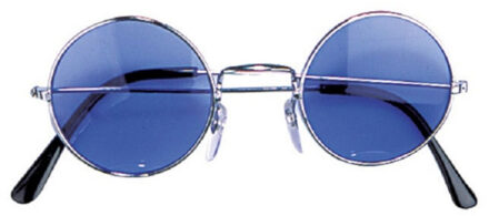 Widmann Hippie Flower Power Sixties ronde glazen zonnebril blauw