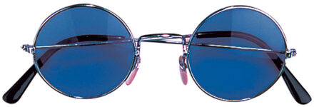 Widmann Hippie Flower Power Sixties ronde glazen zonnebril blauw