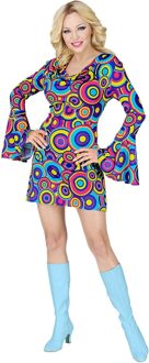 Widmann Hippie Kostuum | Blauwe Bellen Bubbels Jaren 70 | Vrouw | Small | Carnaval kostuum | Verkleedkleding