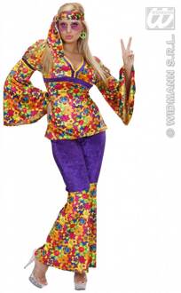 Widmann Hippie outfit voor vrouwen - XL - Volwassenen kostuums