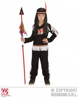 Widmann Indiaan Kostuum | Muwakake Indiaanse Jongen Zwart Kostuum | Maat 104 | Carnaval kostuum | Verkleedkleding