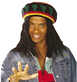 Widmann Jamaicaanse Bob muts - volwassenen - Rasta - verkleedmuts - Carnaval