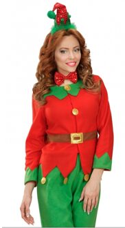 Widmann Kerst diadeem mini elfen mutsje met strik Multi