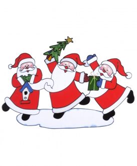 Widmann Kerst raamstickers - kerstman plaatjes - 40 x 27 cm - Feeststickers Multikleur