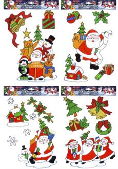 Widmann Kerst raamstickers/raamdecoratie kerstman plaatjes set