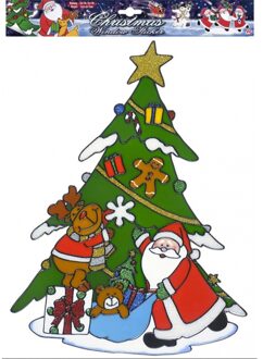 Widmann Kerst raamstickers/raamdecoratie kerstman/rendier plaatjes 40 cm Multi