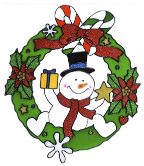 Widmann Kerst raamstickers/raamdecoratie sneeuwpop plaatjes 30 cm