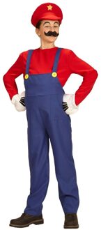 Widmann Klassieke rode loodgieter outfit voor kinderen - 128 (5-7 jaar) - Kinderkostuums
