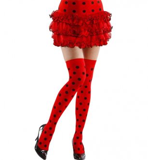 Widmann Kniekousen lieveheersbeestje - rood met zwarte stippen - dames - dameskousen Multi