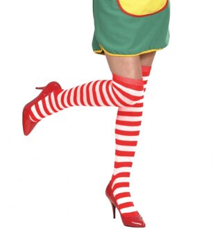 Widmann Kniekousen - rood met wit gestreepte - 64 cm - dames - kousen - dameskousen