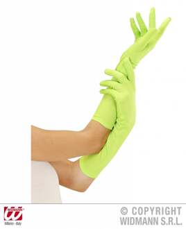 Widmann Lange fluogroene handschoenen - Accessoires > Handschoenen