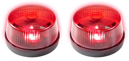 Widmann LED zwaailicht - Set van 2x stuks - rood - met sirene - 7 cm - politie zwaailamp - politielamp