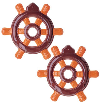 Widmann Maritiem decoratie stuurwiel - 2x - 3D - 50 cm - PVC - maritiem feest - versiering