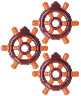 Widmann Maritiem decoratie stuurwiel - 3x - 3D - 50 cm - PVC - maritiem feest - versiering