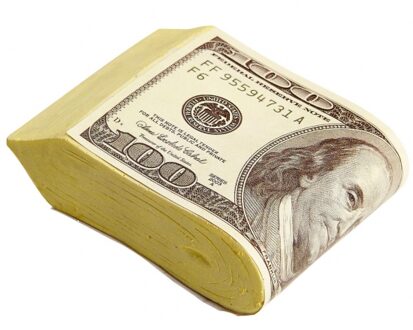 Widmann Nep geld stapeltje dollar biljetten ? hout ? 100 dollar ? fopartikel ? verkleedfeest Multi