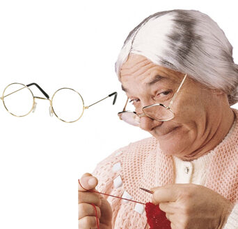 Widmann Oma Sarah carnaval verkleed set pruik en brilletje