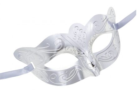 Widmann Oogmasker - zilver - Venetiaans masker - verkleedaccessoires gemaskerd bal