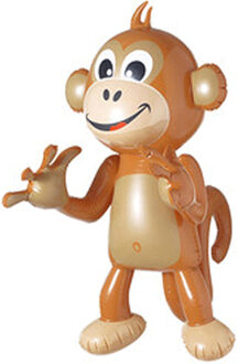 Widmann Opblaasbaar aapje - bruin - 50 cm - opblaasartikelen van dieren - apen - jungle - party