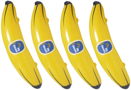 Widmann Opblaasbare banaan/bananen - 4x - 100 cm - Big Banana - strand decoratie