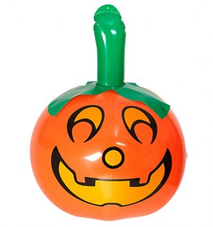 Widmann Opblaasbare pompoen decoratie - oranje - 46 cm -opblaas - Halloween versiering Multi